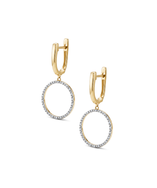 Yellow Gold earrings with diamonds