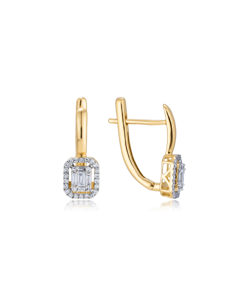 Yellow Gold earrings with diamonds