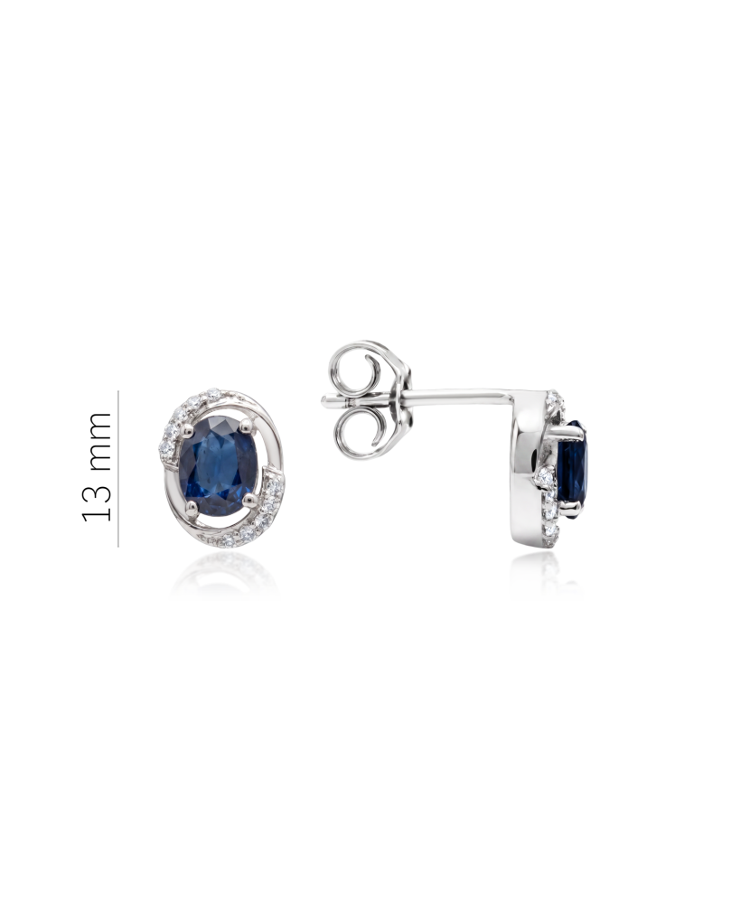 White gold earrings with sapphires and diamonds