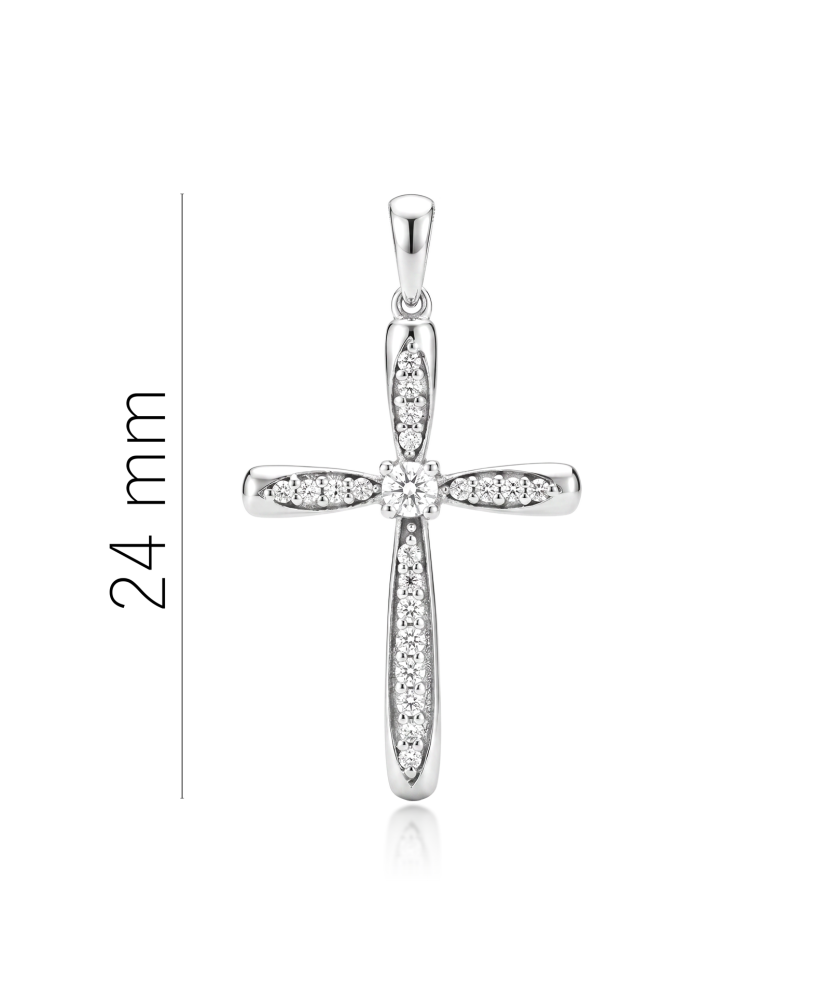 White gold pendant with diamonds "Cross"