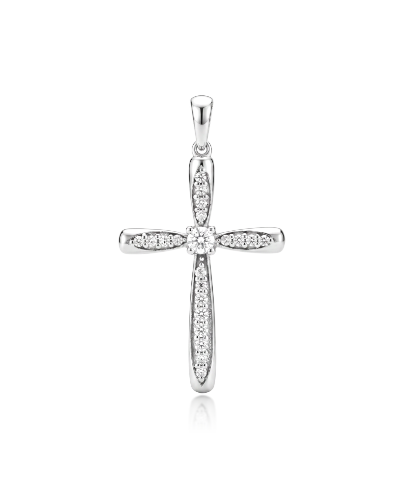 White gold pendant with diamonds "Cross"