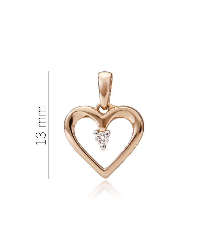 Gold pendant with diamonds "heart"