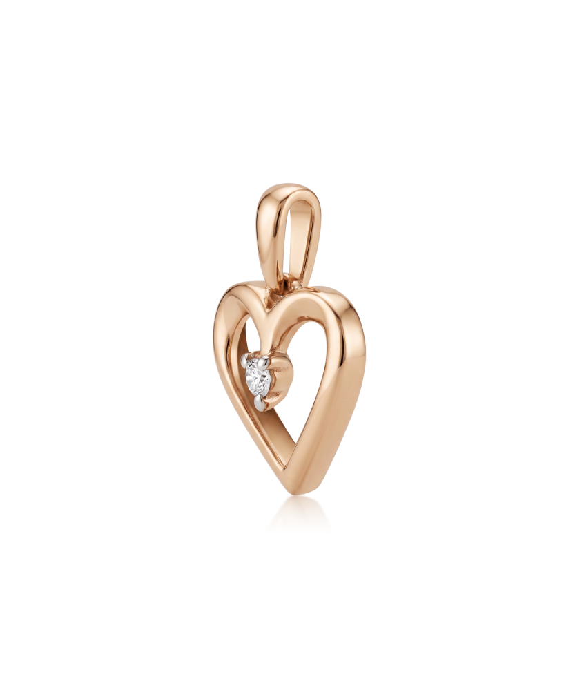Gold pendant with diamonds "heart"