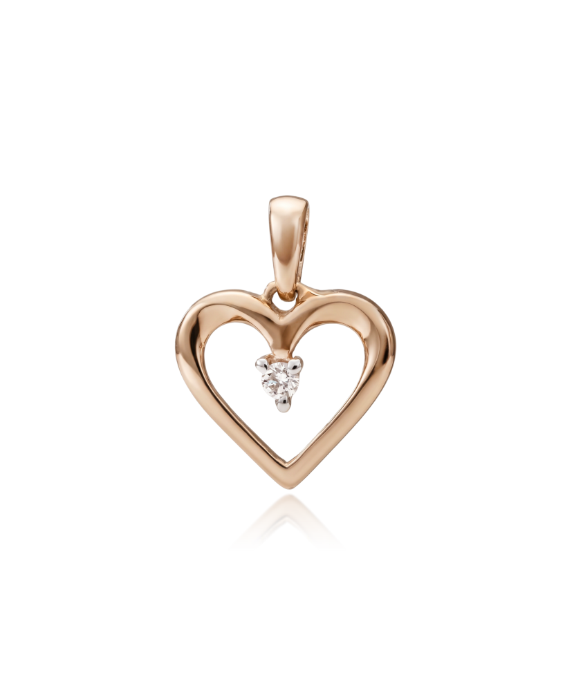 Gold pendant with diamonds "heart"