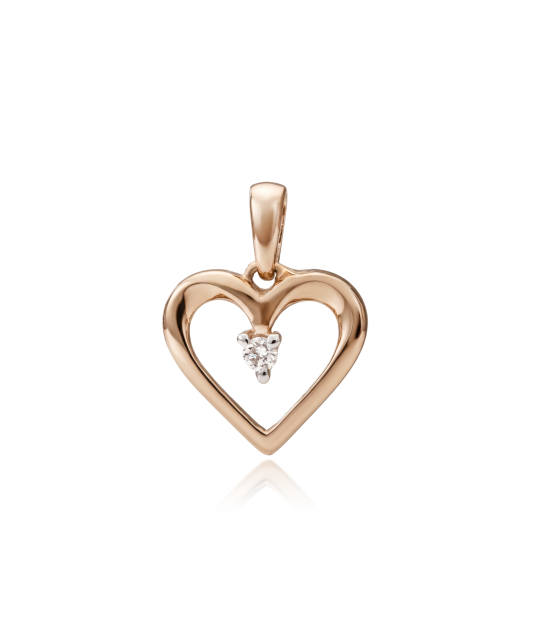 Gold pendant with diamonds "heart"