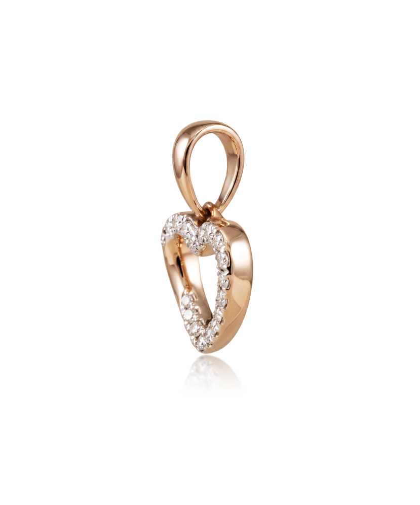 Gold pendant with diamonds "heart"