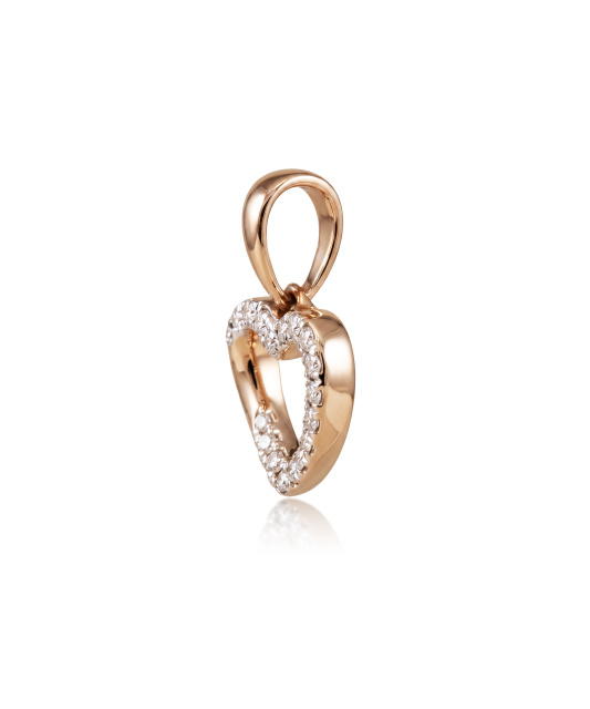 Gold pendant with diamonds "heart"