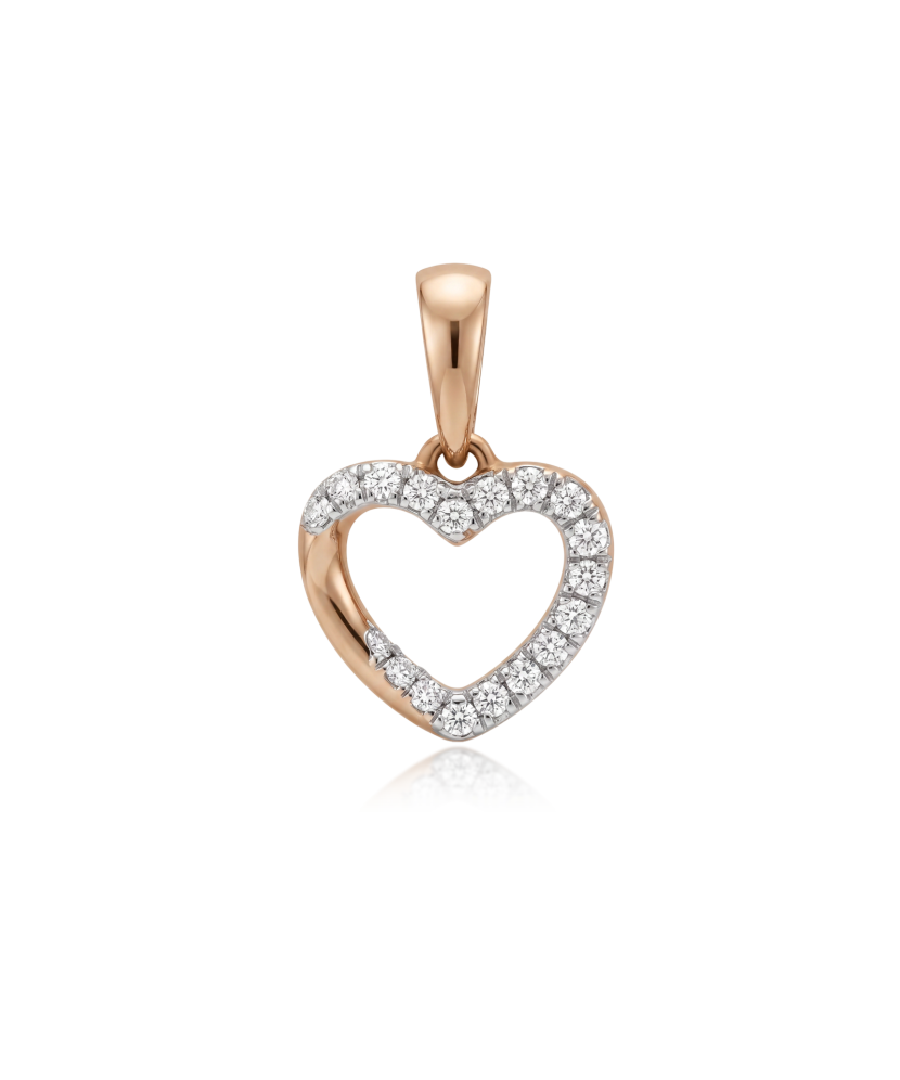 Gold pendant with diamonds "heart"