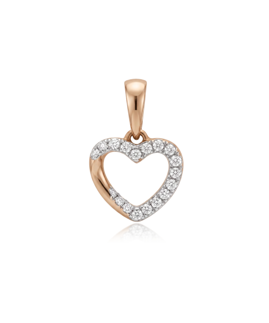 Gold pendant with diamonds "heart"