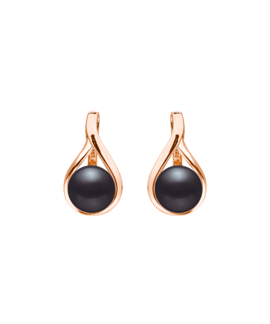 Gilded sterling silver earrings with pearls and zircons