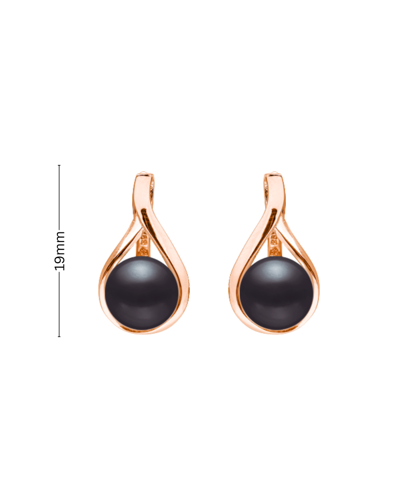 Gilded sterling silver earrings with pearls and zircons