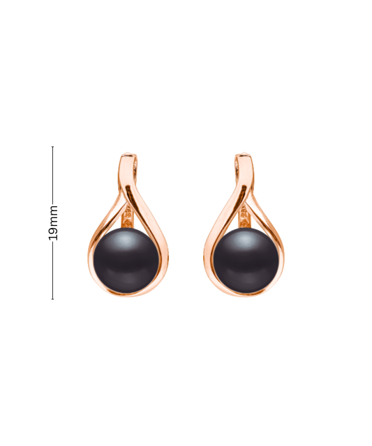 Gilded sterling silver earrings with pearls and zircons