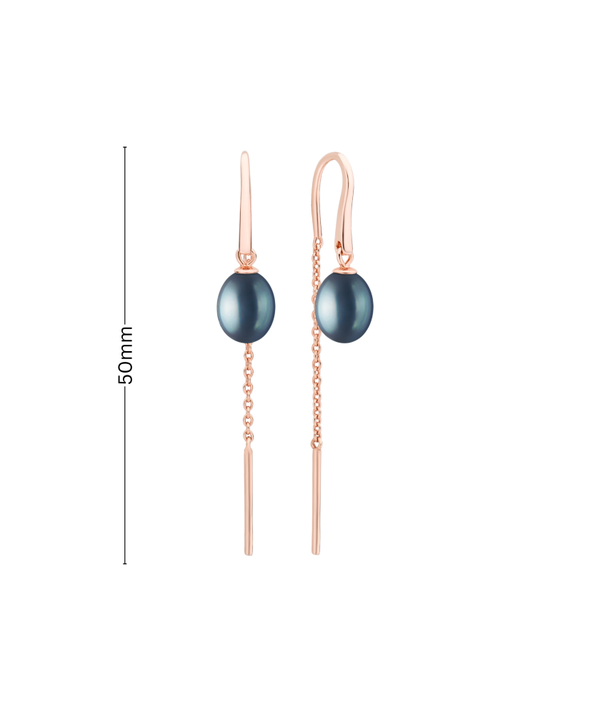 Gilded sterling silver earrings with pearls and zircons
