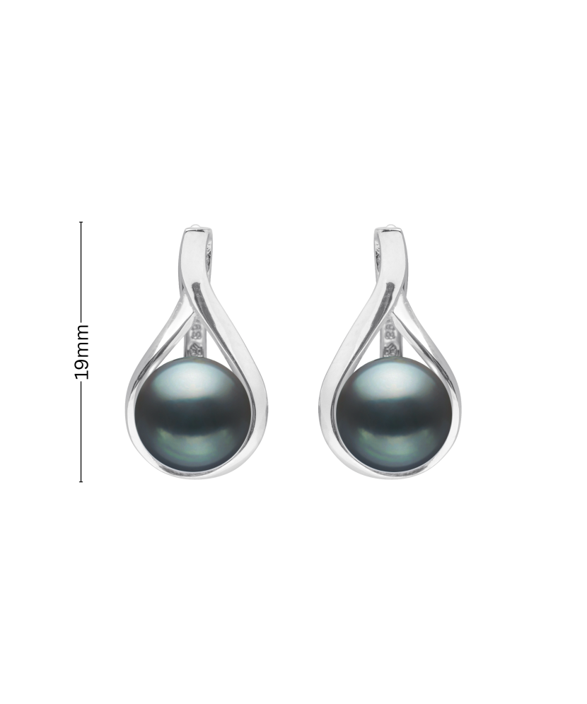 Серьги из серебра с жемчугом и цирконами