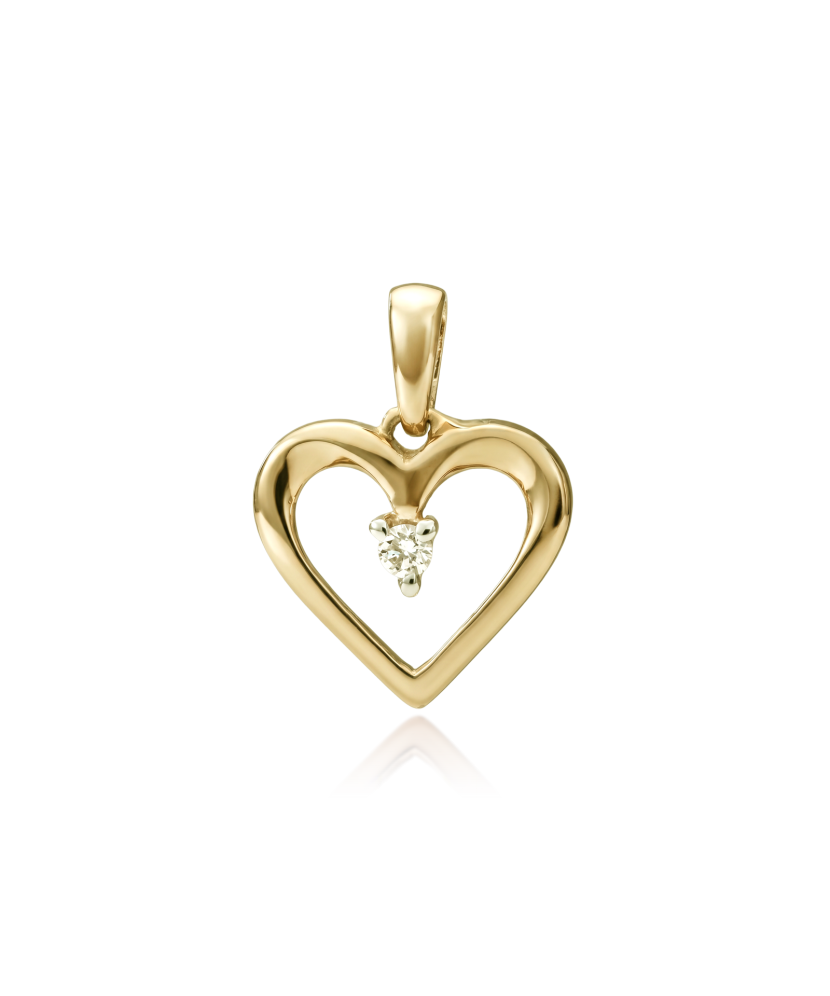 Gold pendant with diamonds "heart"