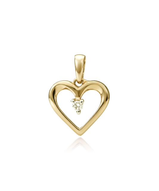 Gold pendant with diamonds "heart"