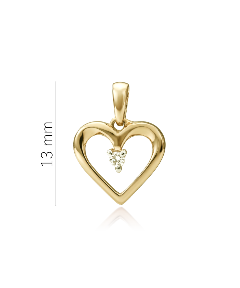 Gold pendant with diamonds "heart"