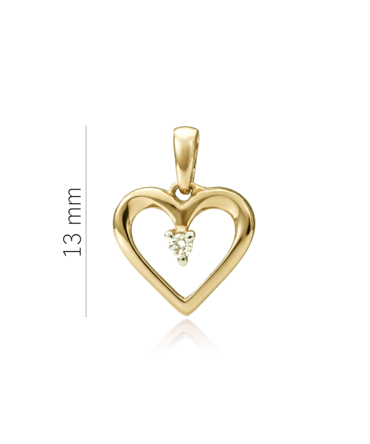 Gold pendant with diamonds "heart"