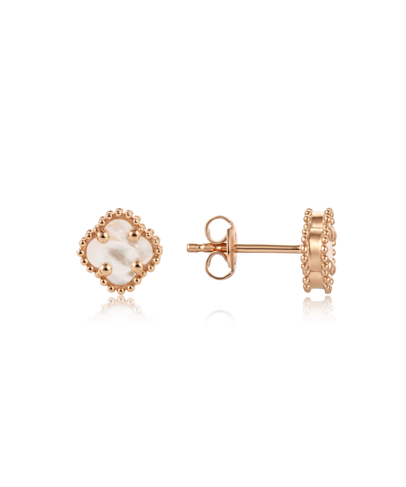 Gold earrings with nacre