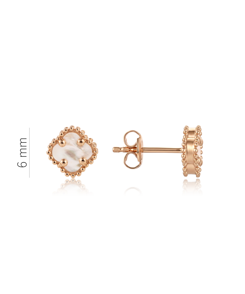 Gold earrings with nacre
