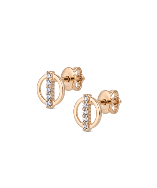 Gold earrings with zircons