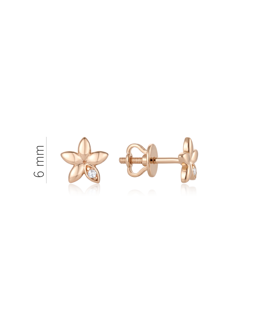 Gold earrings with zircons