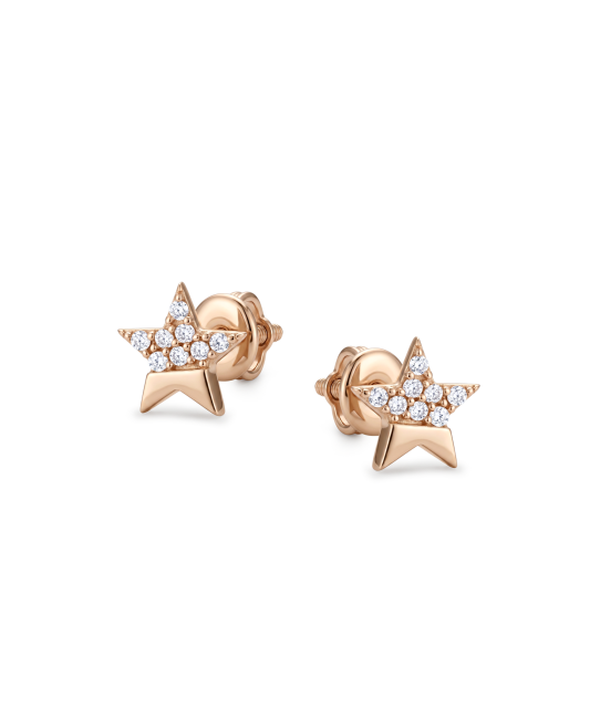 Gold earrings with zircons