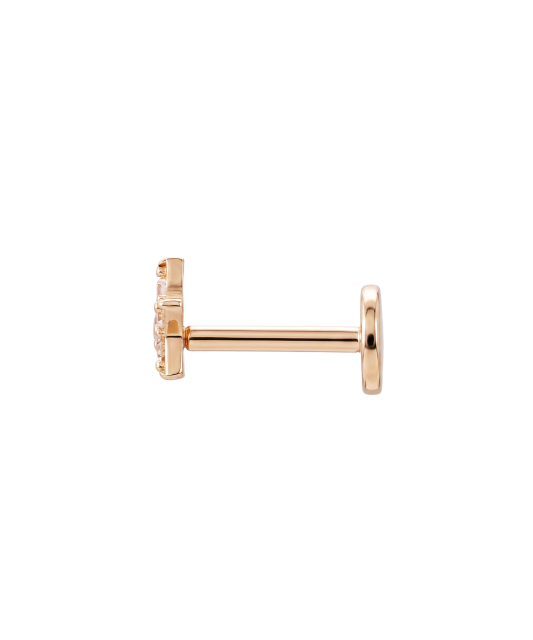 Gold single earring with cubic zirconia