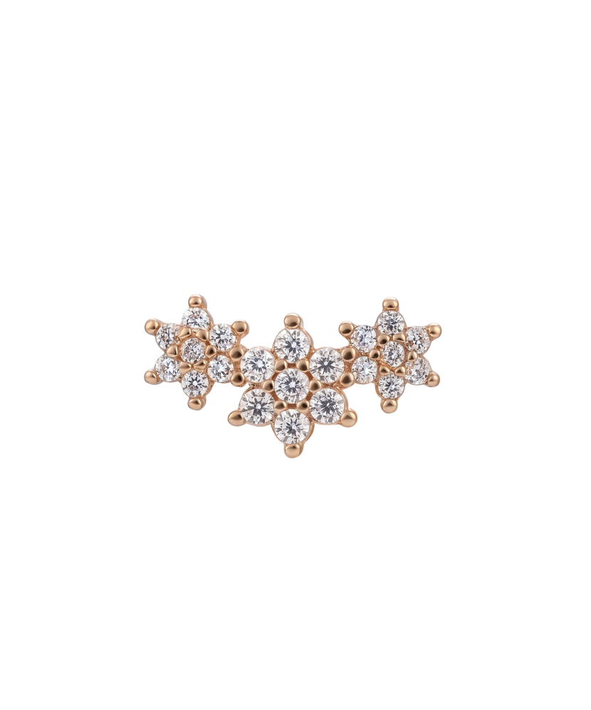 Gold single earring with cubic zirconia