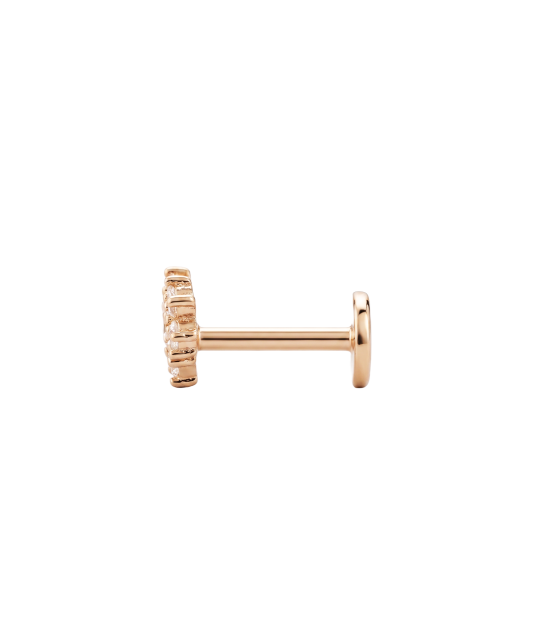 Gold single earring with cubic zirconia