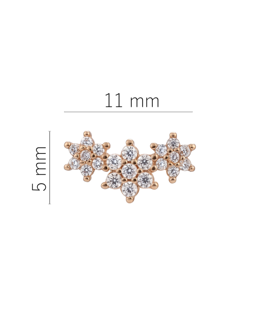 Gold single earring with cubic zirconia