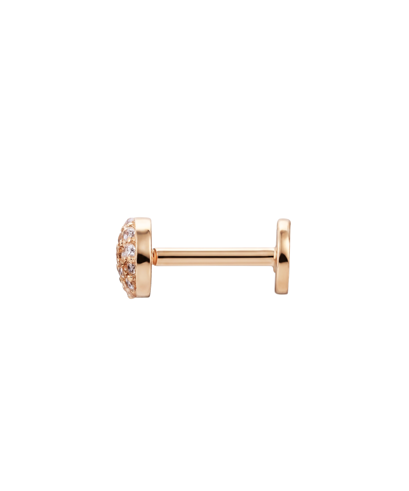 Gold single earring with cubic zirconia