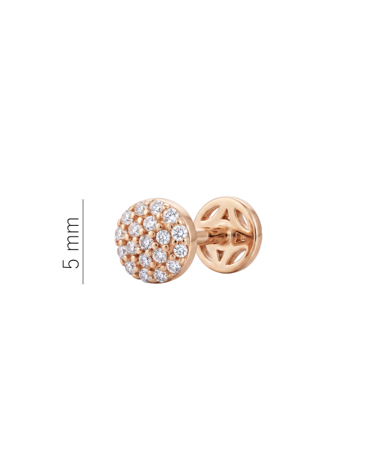 Gold single earring with cubic zirconia
