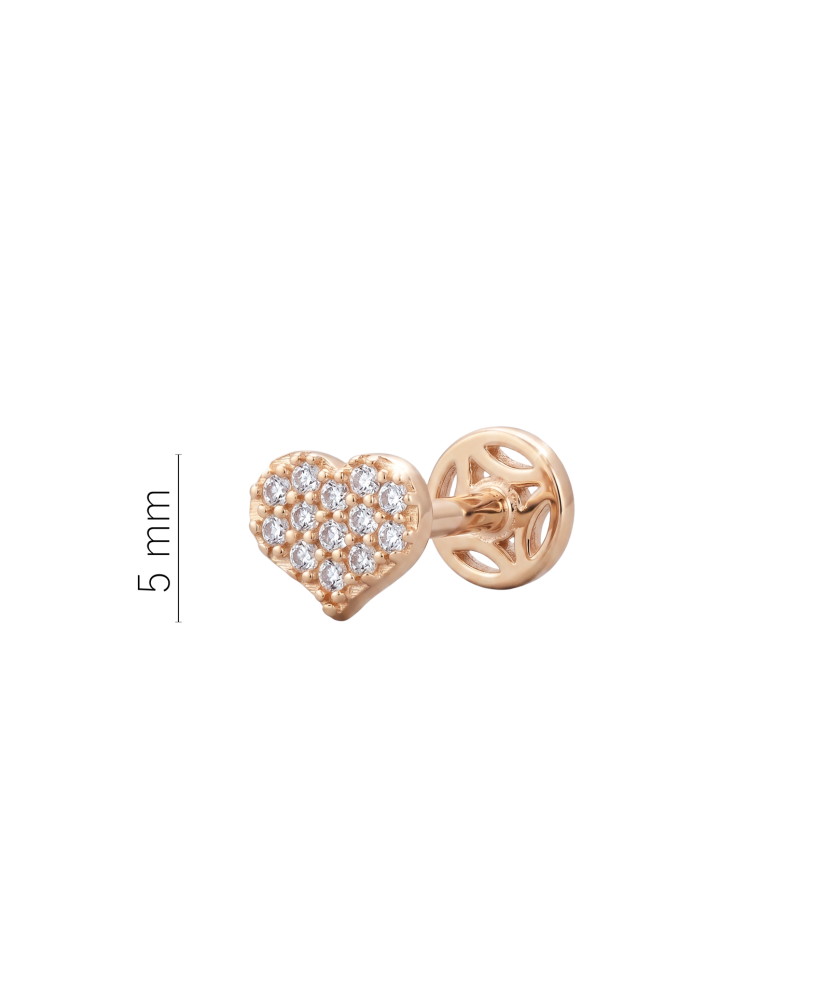 Gold single earring with cubic zirconia
