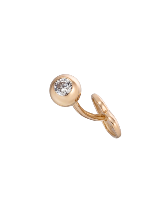 Gold Belly Button Ring with zirconium "Heart"