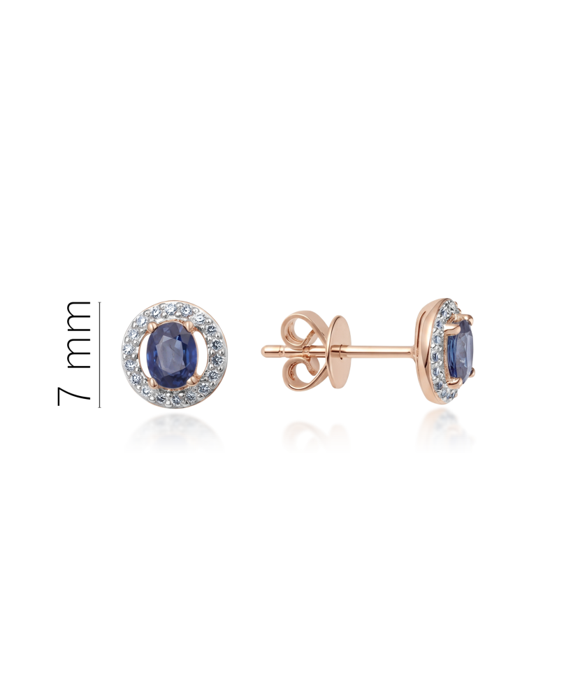 Gold earrings with diamonds and sapphires