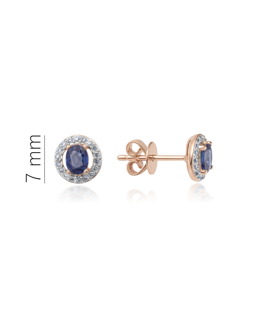 Gold earrings with diamonds and sapphires