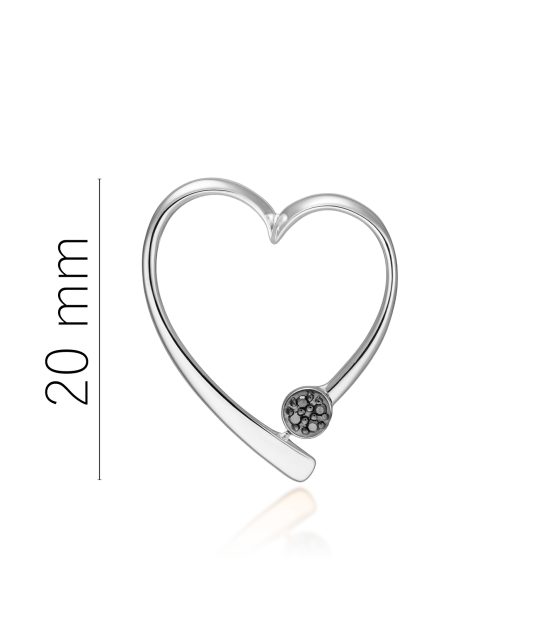 White gold pendant with black diamonds
