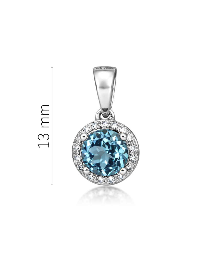 White gold pendant with London topaz and diamonds