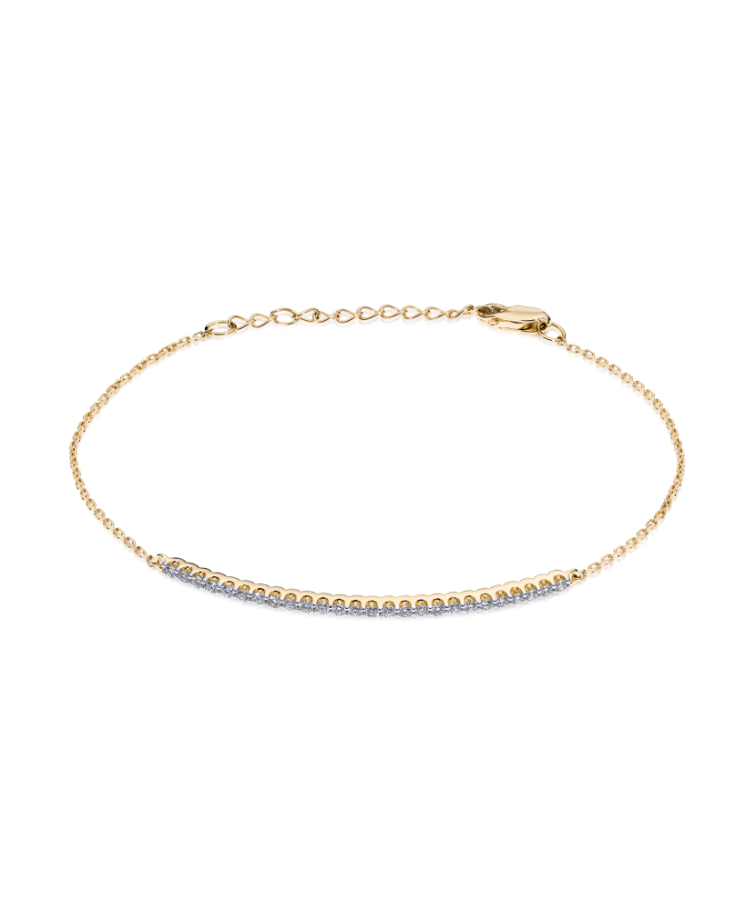 Yellow gold bracelet with diamonds