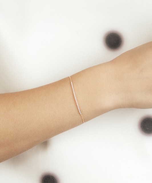 Yellow gold bracelet with diamonds