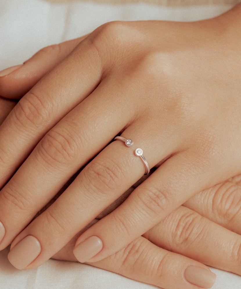 White gold ring with diamonds