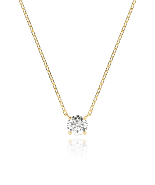 Yellow gold chain with diamond pendant