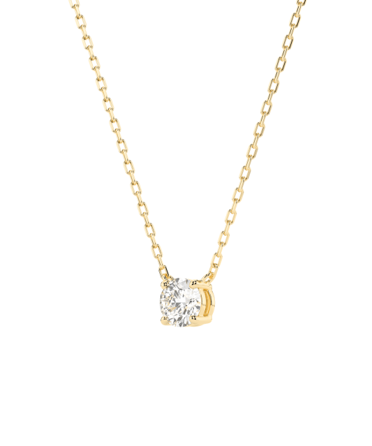 Yellow gold chain with diamond pendant