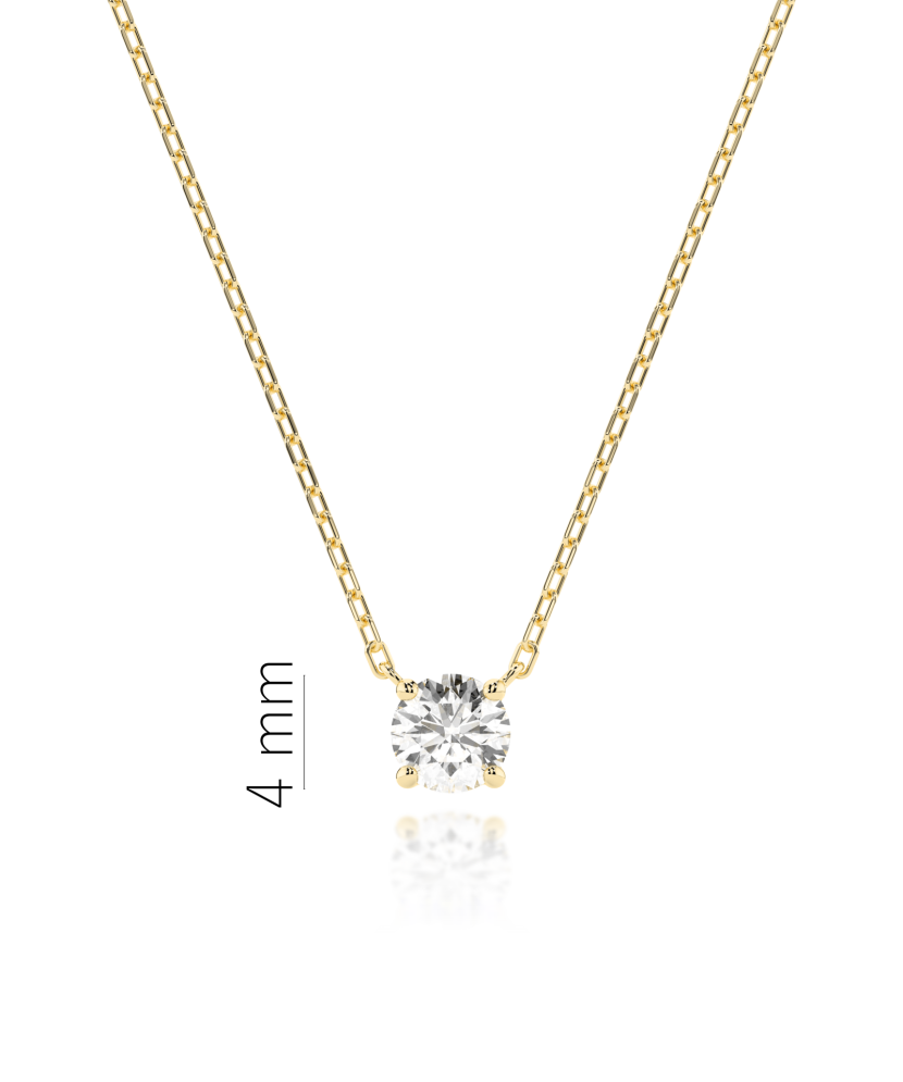 Yellow gold chain with diamond pendant