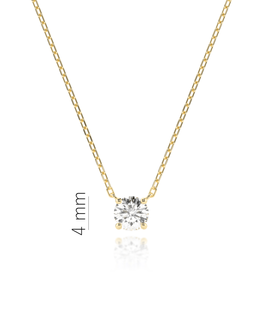 Yellow gold chain with diamond pendant