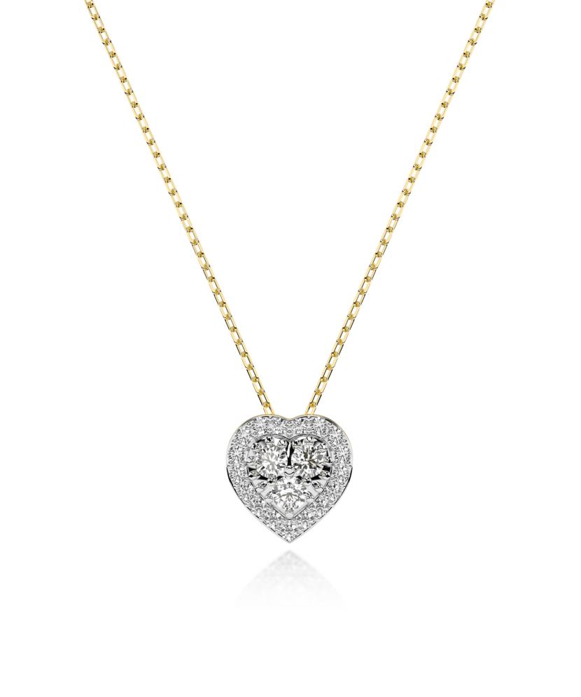 Yellow gold chain with diamond pendant