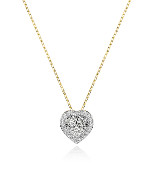 Yellow gold chain with diamond pendant