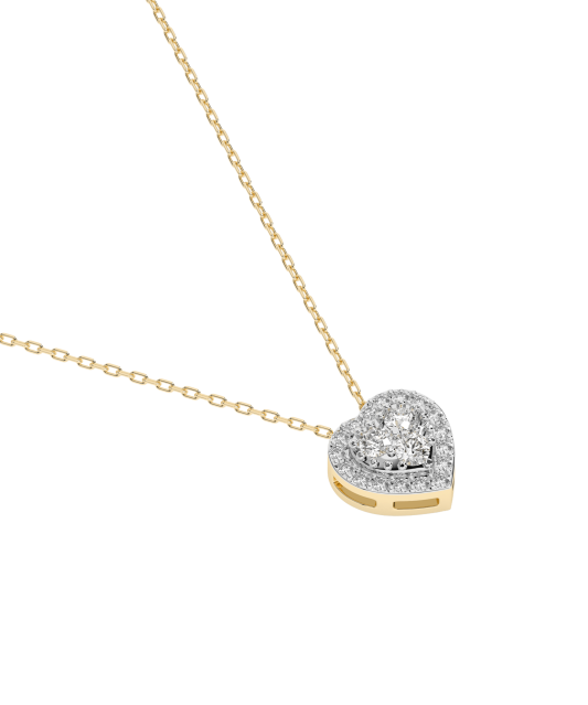 Yellow gold chain with diamond pendant
