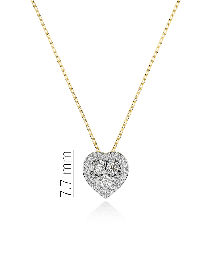 Yellow gold chain with diamond pendant